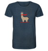 Alpaca fährt Ski - Organic Shirt Meliert