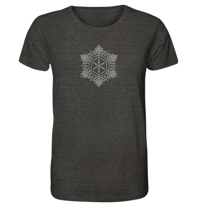 Schneeflocken Mandala - Organic Shirt Meliert