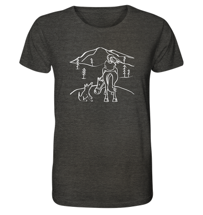 Aussicht mit meinem Hund und Pferd - Organic Shirt Meliert