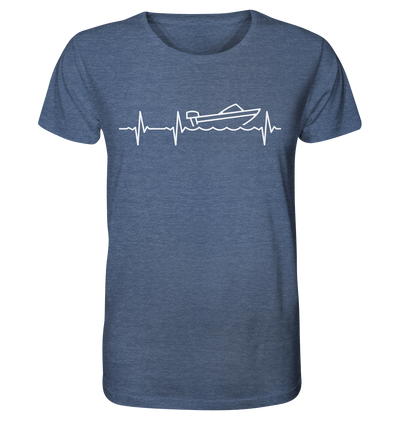Herzschlag Motorboot - Organic Shirt Meliert