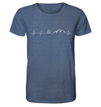 Herzschlag Berge Vanlife - Organic Shirt Meliert
