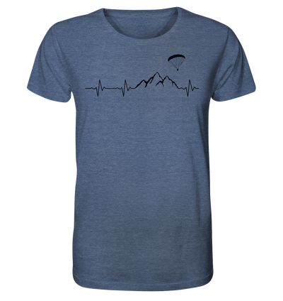 Herzschlag Paragleiten - Organic Shirt Meliert