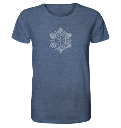 Schneeflocken Mandala - Organic Shirt Meliert