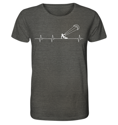 Herzschlag Kitesurfen - Organic Shirt Meliert