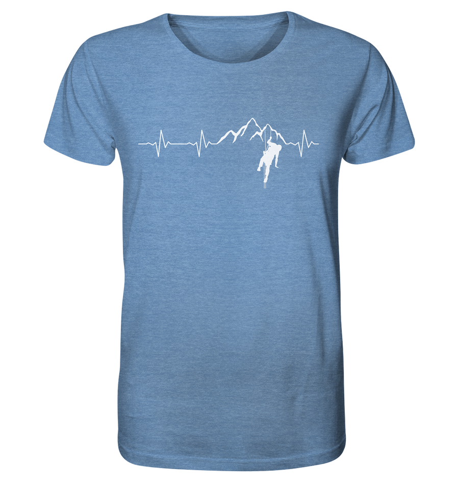 Herzschlag Klettern - Organic Shirt Meliert - Sale