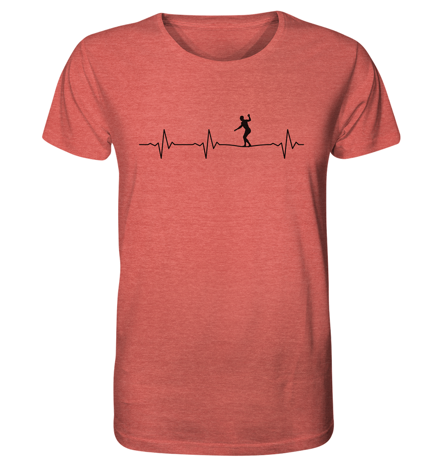 Herzschlag Slackline - Organic Shirt Meliert
