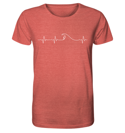 Herzschlag Surfen - Organic Shirt Meliert