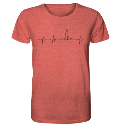 Herzschlag Windsurfer - Organic Shirt Meliert