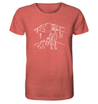 Aussicht mit meinem Hund und Pferd - Organic Shirt Meliert