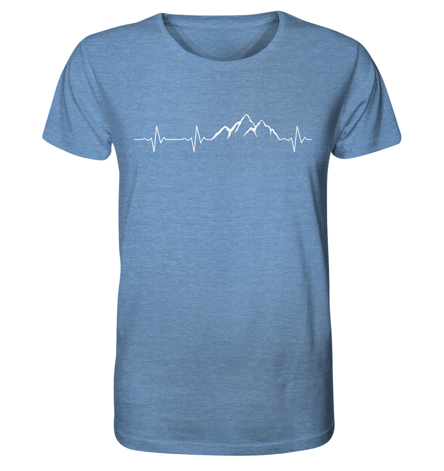 Herzschlag Berge - Organic Shirt Meliert - Sale