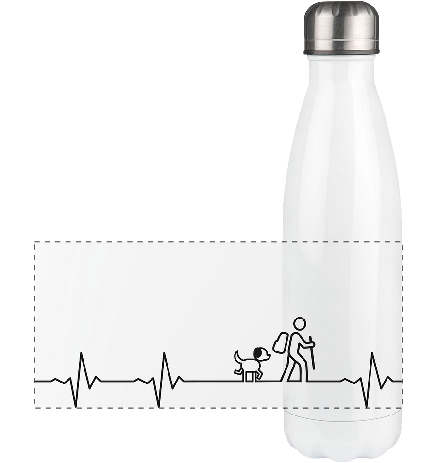 Herzschlag Wandern mit Hund - Panorama Thermoflasche 500ml